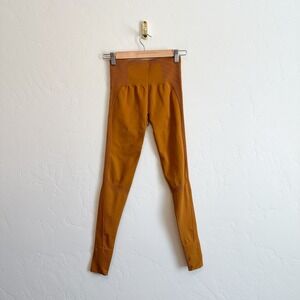 Halfdays | Sophia Ribbed Seamless High Rise Leggings in Golden Ochre